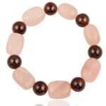 Pearlz Gallery Garnet and Rose Quartz Round and Tumble shaped Pink and Red Coloured Unisex Stone Bracelet for Men and Women.