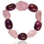 Pearlz Gallery Amethyst Tumble shaped Pink Coloured Unisex Stone Bracelet for Men and Women.