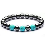 Pearlz Gallery Hematite and Turquoise Beads Bracelet for both men and women