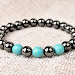 Pearlz Gallery Hematite and Turquoise Beads Bracelet for both men and women