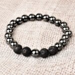 Pearlz Gallery Hematite and Lava Beads Bracelet for both men and women