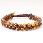 Pearlz Gallery Tiger eye double layered Beads Bracelet for both men and women