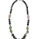 Rose Quatrz,Prehnite,Mosaic 20" Fashion Necklace