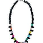Black Agate,Dyed Quartzite 18" Fashion Necklace