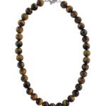 Yellow Tiger Eye Gemstone 18" Bold Necklace
