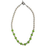 Freashwater Pearl ,Dyed Quartzite Beads 18" Necklace