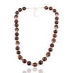 Pearlz Ocean Fayon 18 Inches Red Tiger Eye Beads Necklace