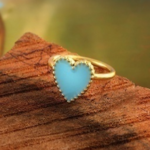 BRASS GOLD PLATED RINGS WITH MEENA