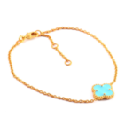 BRASS GOLD PLATED BRACELET WITH MEENA