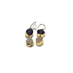 Brass Gold Plated Earring With Rough Stone