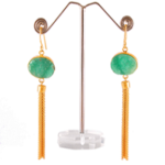 Brass Gold Plated Earring With Druzy