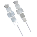 Brass silver pelted earring plain