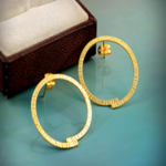 Brass gold plated plain earring