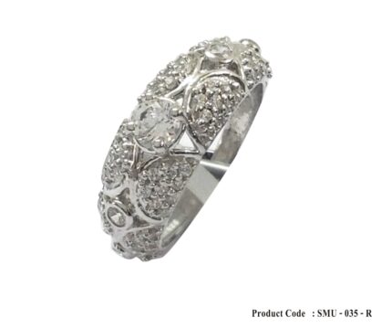 Cubic Zirconia Extra Wide Antique Ring