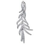 Sterling Silver Cubic Zirconia Leaf Pendant for Women