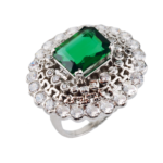 Emerald Green Hydro Studded Cubic Zirconia Ring