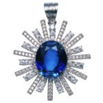 Sterling Silver Cubic Zirconia Sun Pendant