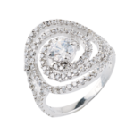 Flower Delight Silver Cubic Zirconia Ring for Women
