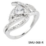 Sterling Silver 925 Embedded with White Cubic Zirconia Ring for Women