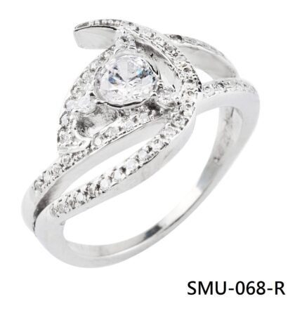 Sterling Silver 925 Embedded with White Cubic Zirconia Ring for Women