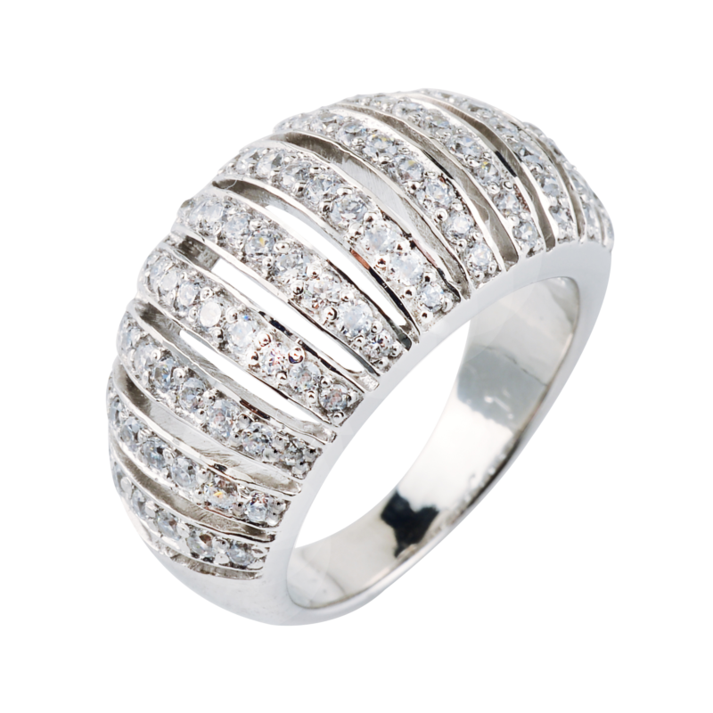 Cubic Zirconia Designer Hollow Ring