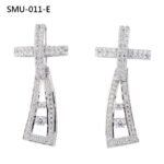 Elegant Sterling Silver Cross Cubic Zirconia Earrings for Women