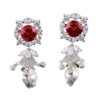 Elegant Sterling Silver CZ Twinkling Drop Earrings with Pearl Accents for Women