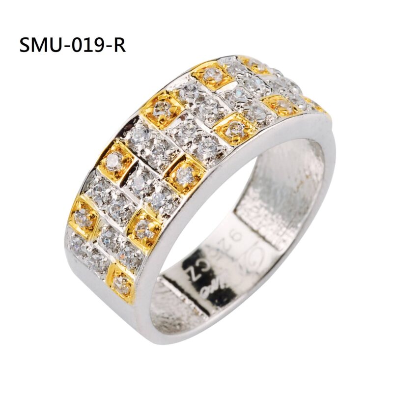 Two-Tone Gold Plated Cubic Zirconia Ring