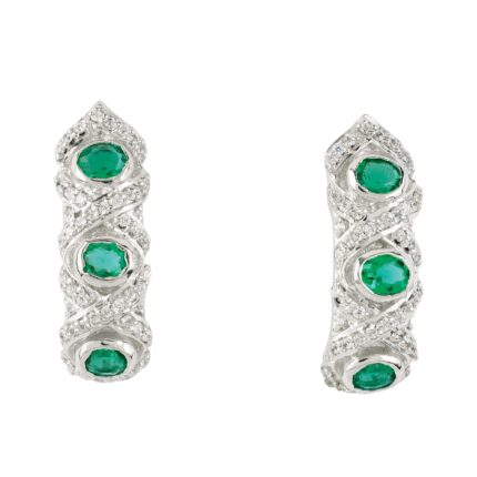 Green Hydro Cubic Zirconia Hoop Earrings