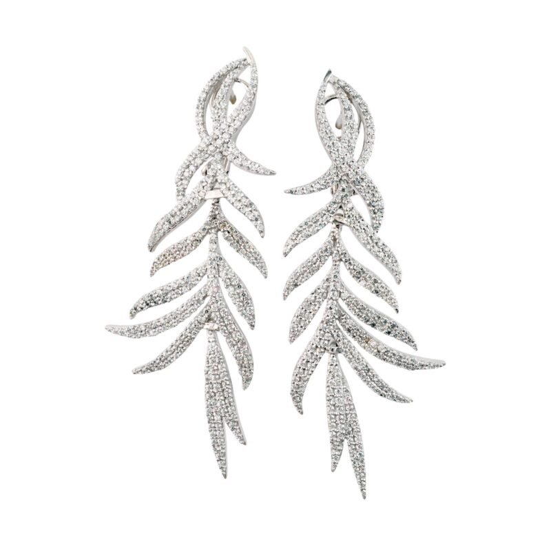 Leaf Shape Cubic Zirconia Earrings