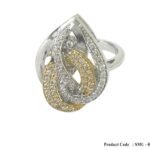 Two-Tone Heart Shape Cubic Zirconia Ring
