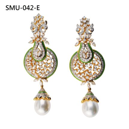 Sterling Silver Studded Fancy Cubic Zirconia Dangler Earrings for Women