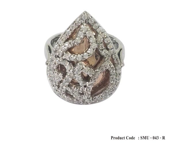 Rose Gold Cocktail Cubic Zirconia Ring