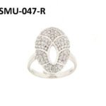Hollow Oval Shape Cubic Zirconia Ring