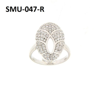 Hollow Oval Shape Cubic Zirconia Ring