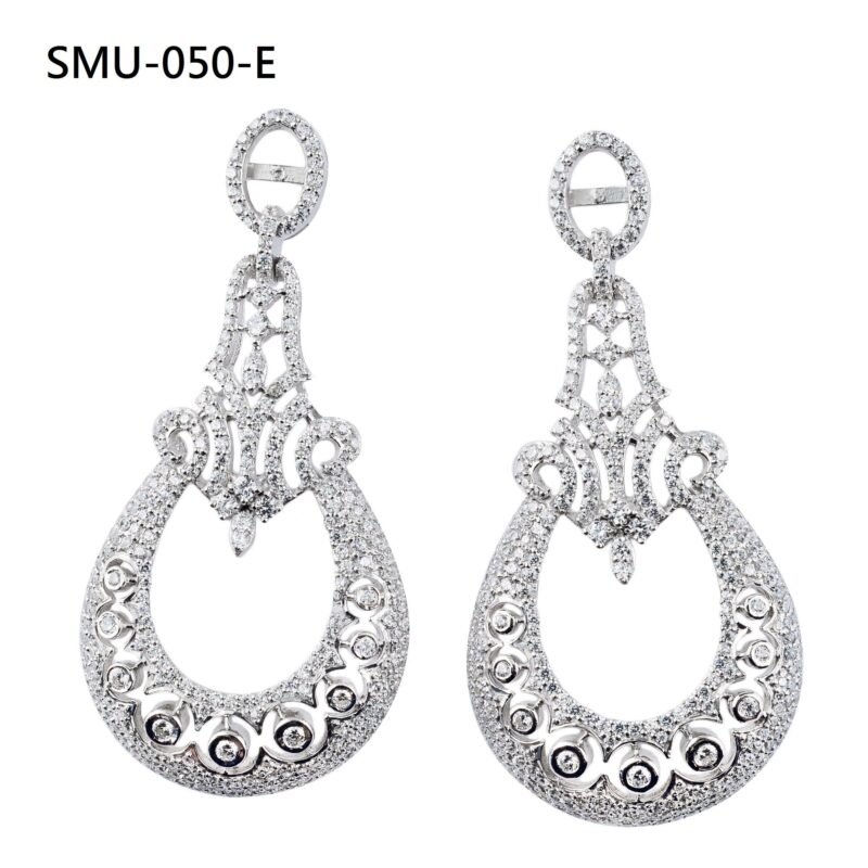 Cubic Zirconia Wedding Dangle Earrings for Women