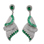 Green and White Cubic Zirconia Earrings for Women