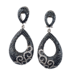 Elegant Sterling Silver Micro Pave Black & White Cubic Zirconia Earrings