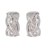 Sterling Silver Overlap Cubic Zirconia Earrings for Women