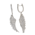 Sterling Silver Wing CZ Drop Dangle Earrings
