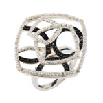 925 Sterling Silver Trio Square Cubic Zirconia Ring for Women